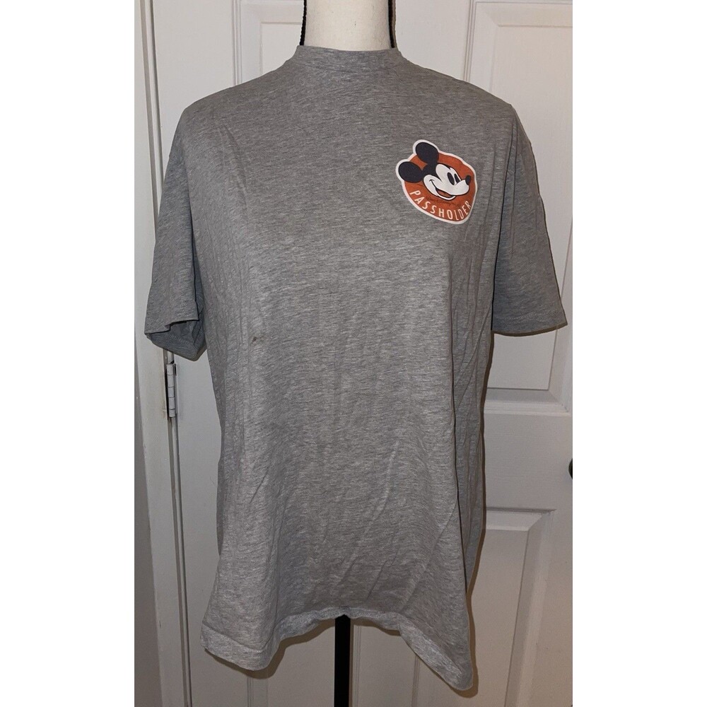 Disney Mens Gray Short Sleeve Mickey Mouse T-Shirt Size XL